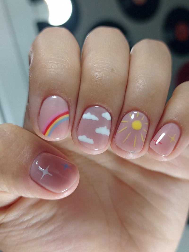 nail tay cầu vồng cực đẹp