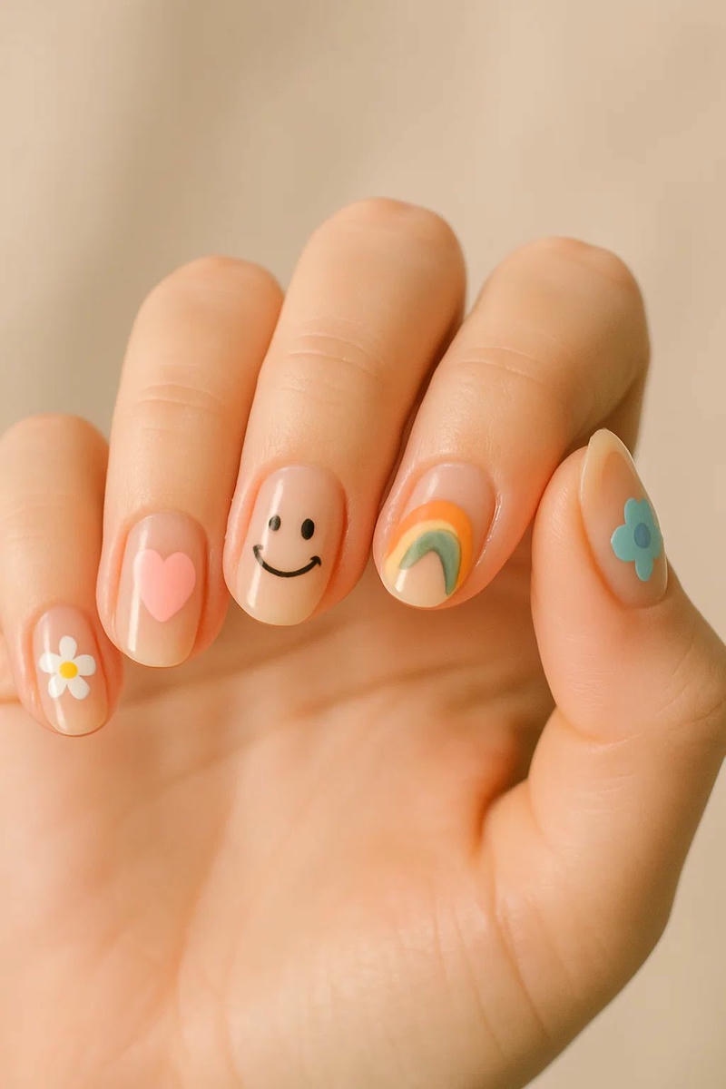 nail tay cầu vồng cực hot trend