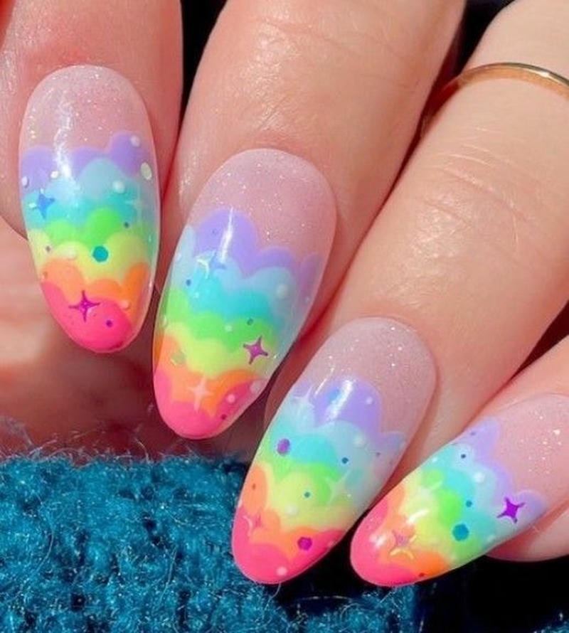 nail tay cầu vồng gu thẩm mỹ đẹp