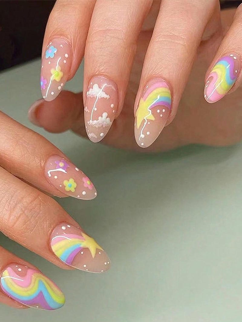 nail tay cầu vồng mới nhất