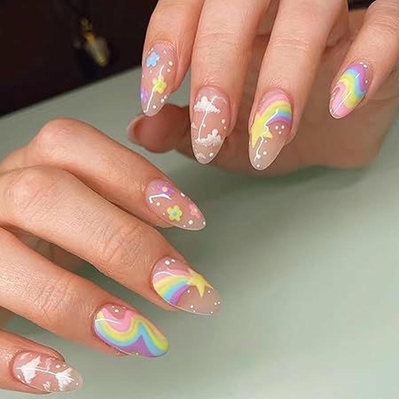 nail tay cầu vồng nhẹ nhàng