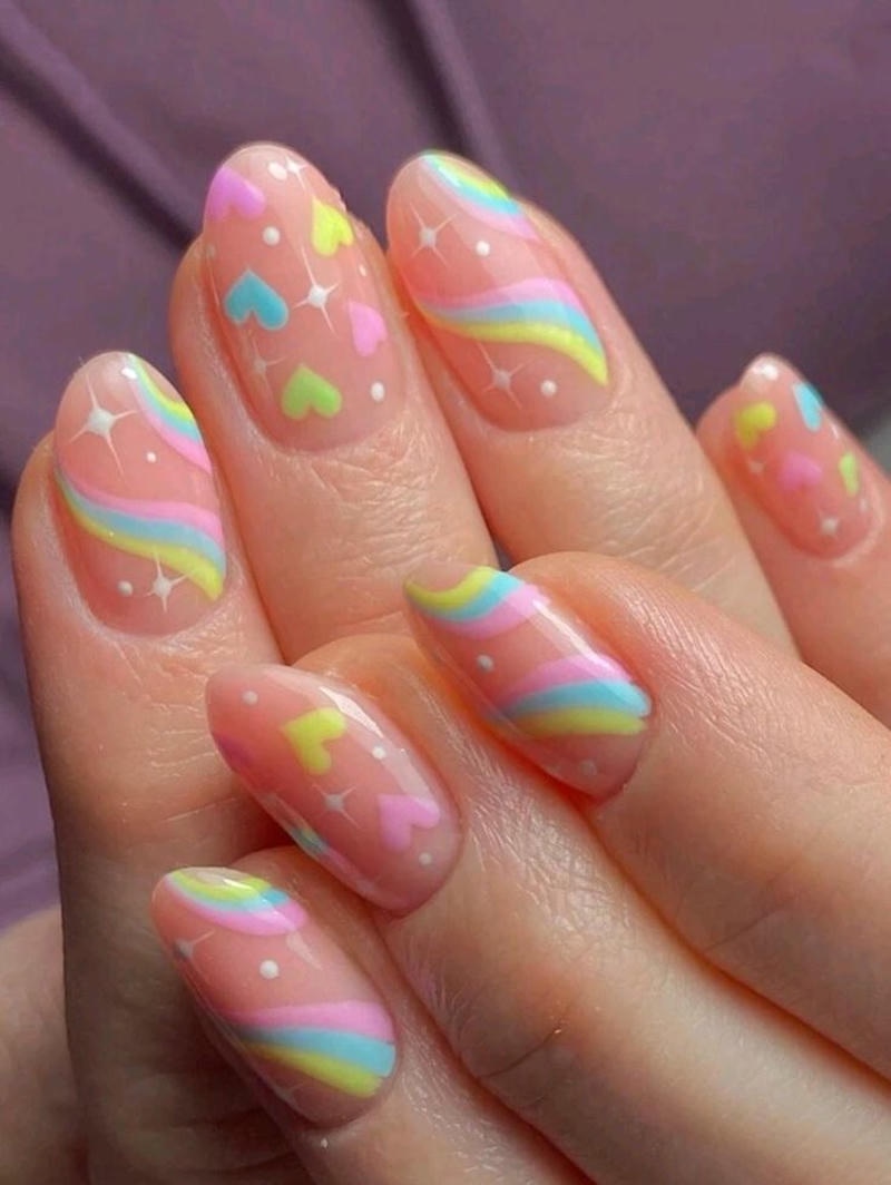nail tay cầu vồng nổi bật