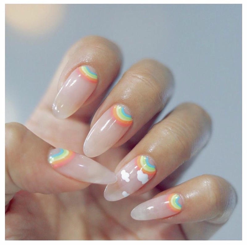 nail tay cầu vồng pastel