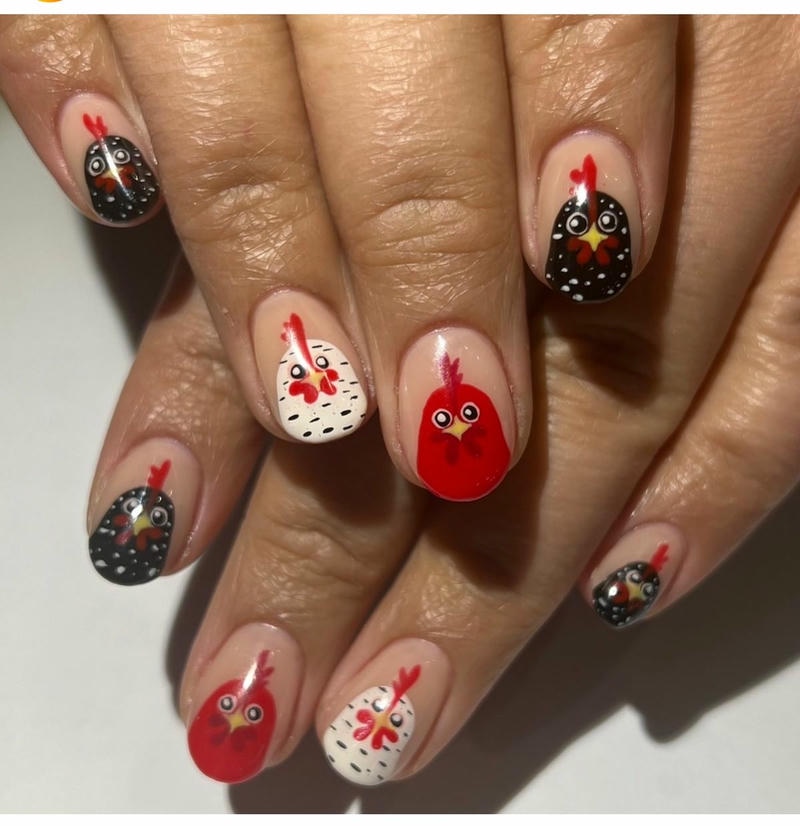 nail tay hình con vật dễ thương