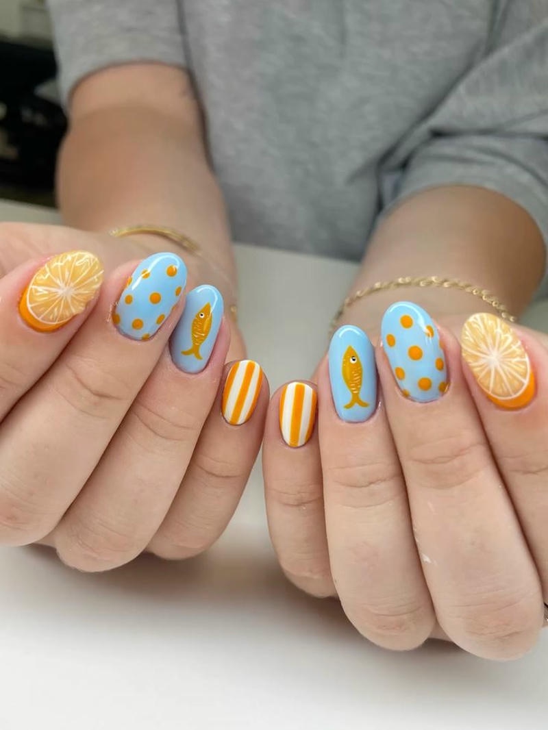 nail tay hình con vật hổ cute