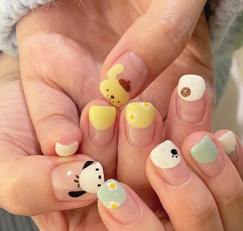 nail tay hình con vật long lanh