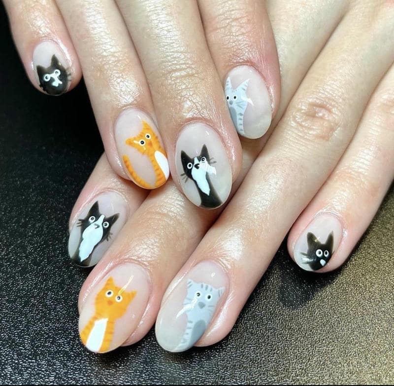 nail tay hình con vật tinh tế