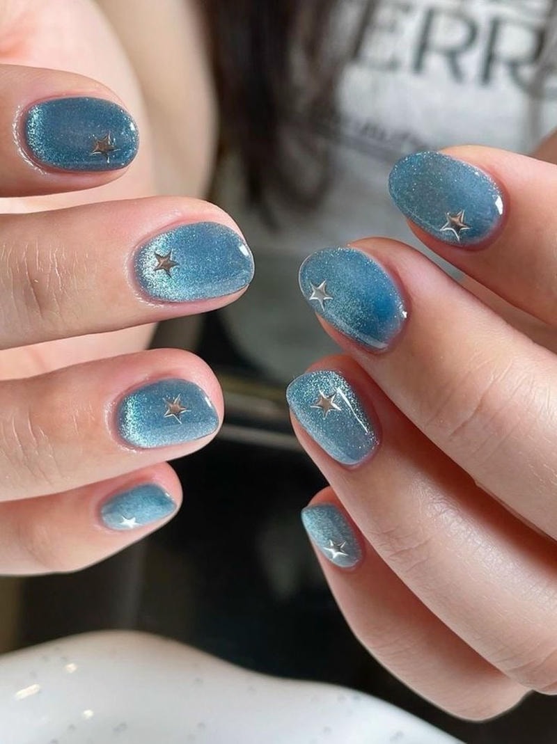 nail tay mắt mèo ombre