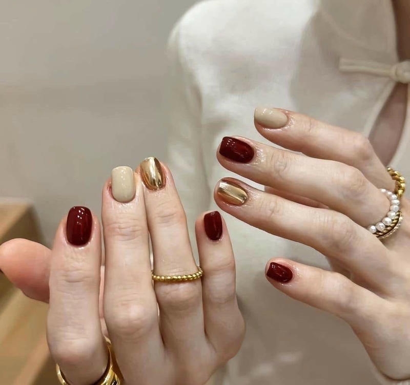 nail tay màu nâu cực chất