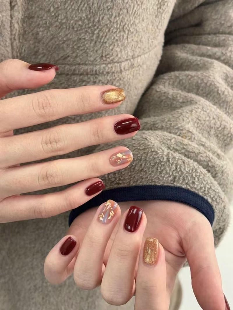 nail tay màu nâu đẹp