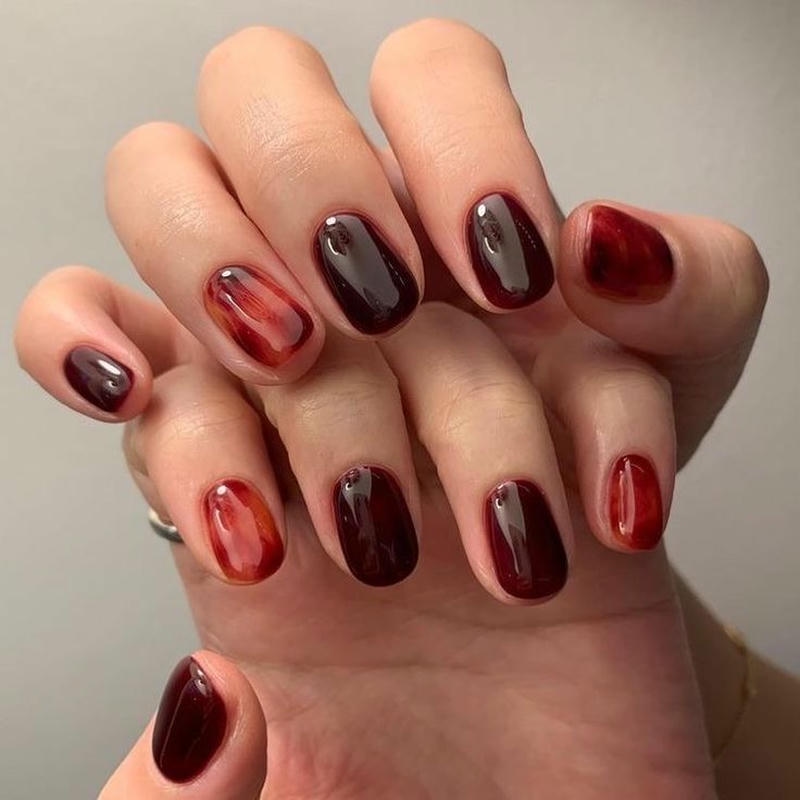 nail tay màu nâu quý phái