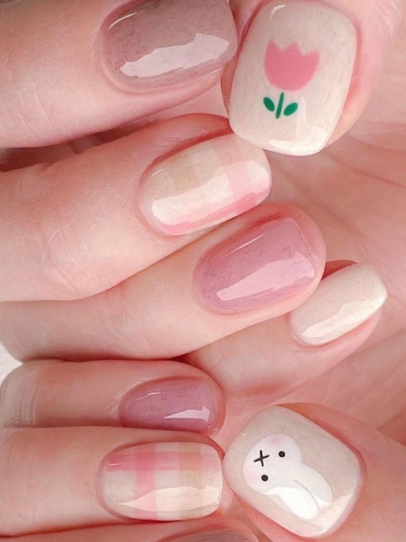 nail tay màu nude đi cưới
