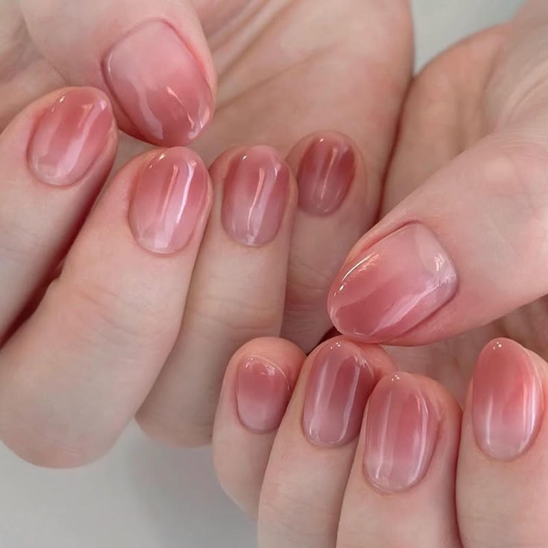 nail tay màu nude đi học