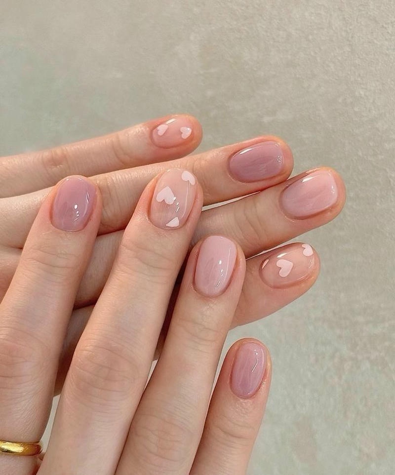 nail tay màu nude hàng ngày