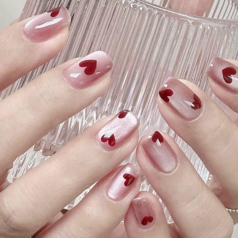 nail tay màu nude pastel