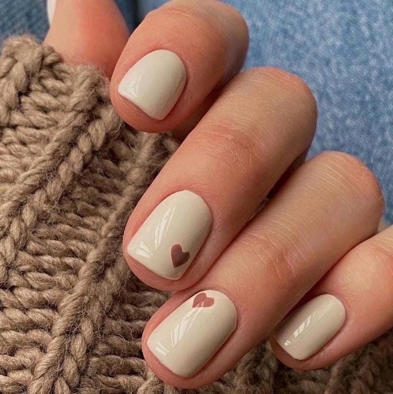 nail tay màu trắng công sở