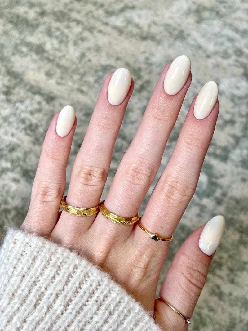 nail tay màu trắng cực lung linh