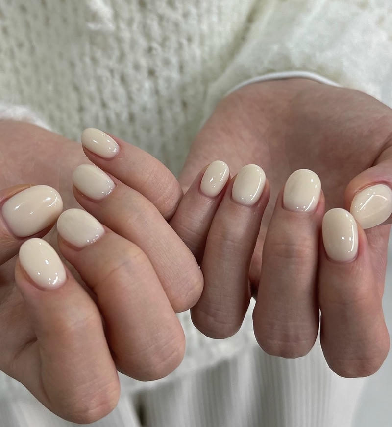 nail tay màu trắng đáng yêu