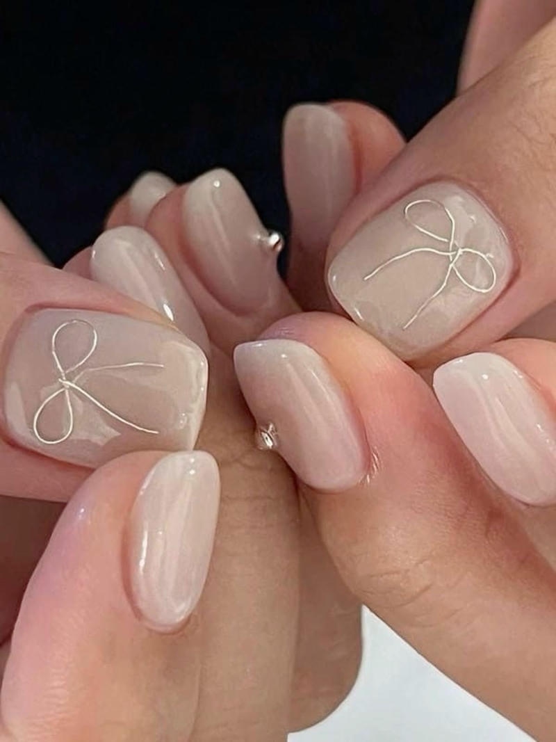 nail tay màu trắng đẹp