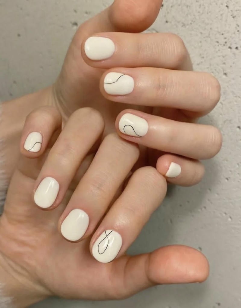 nail tay màu trắng đi cưới