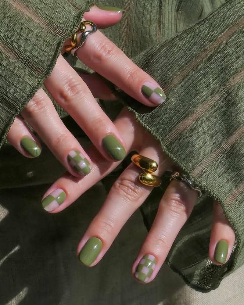 nail tay màu xanh lá mới nhất