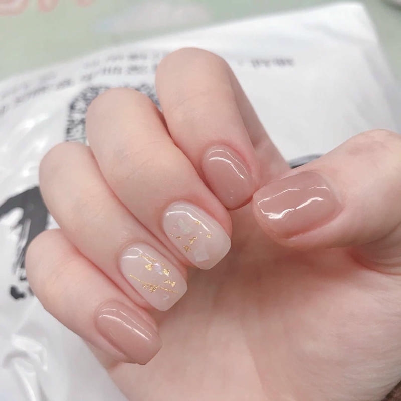 nail tay móng vuông đơn giản