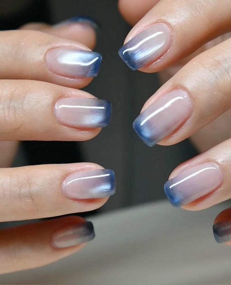 nail tay móng vuông loang màu