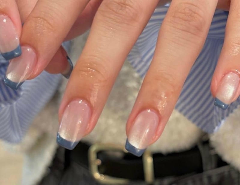 nail tay móng vuông vân đá