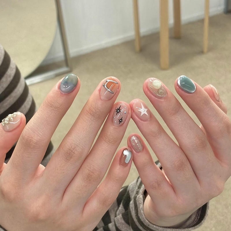 nail tay ngắn cực đẹp