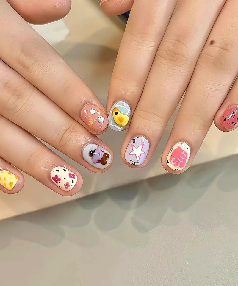 nail tay ngắn nghệ thuật