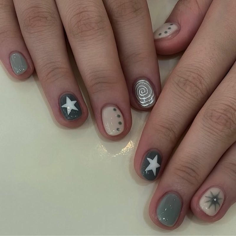 nail tay ngắn phong cách