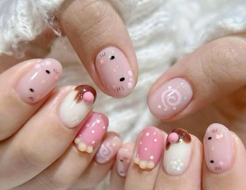 nail tay ngắn trẻ trung