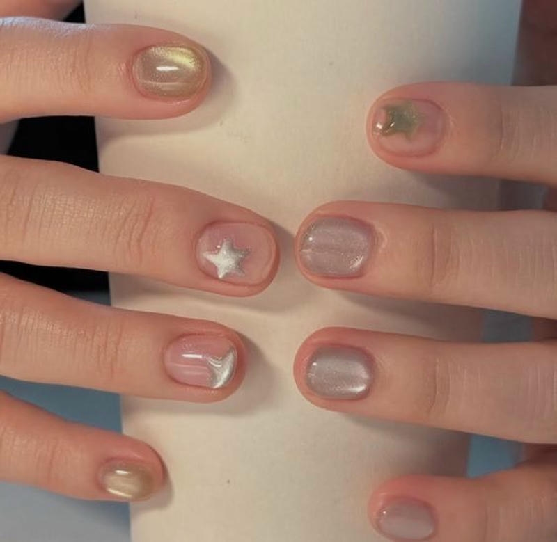 nail tay ngắn trơn đẹp