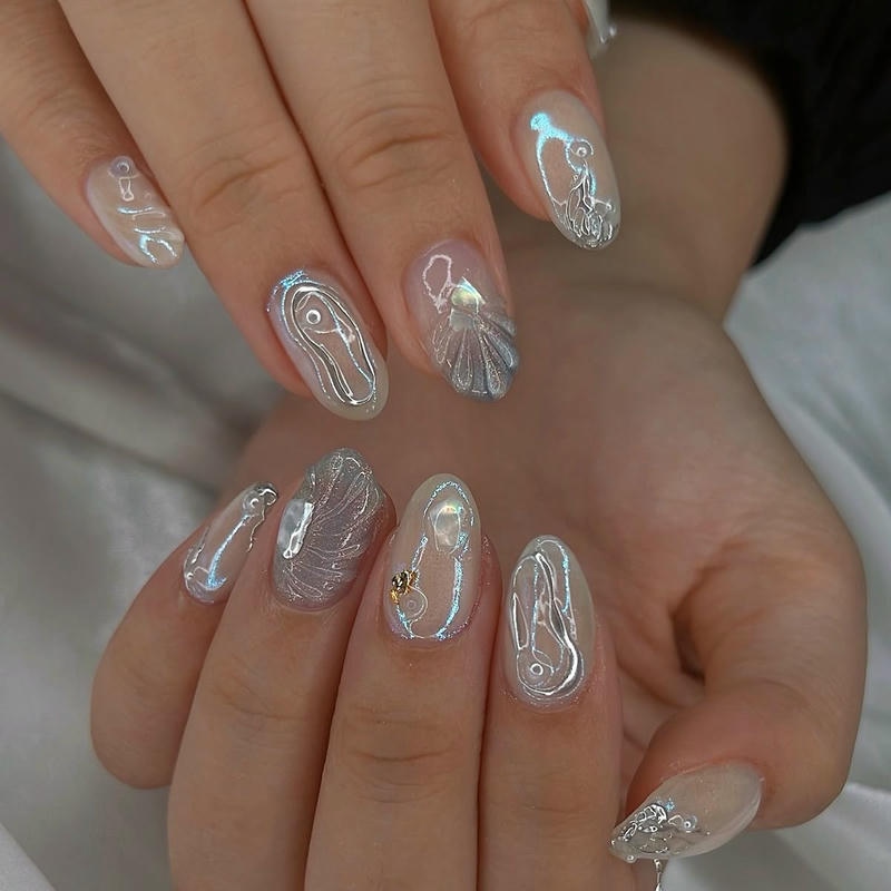 nail tay ngọc trai đẹp