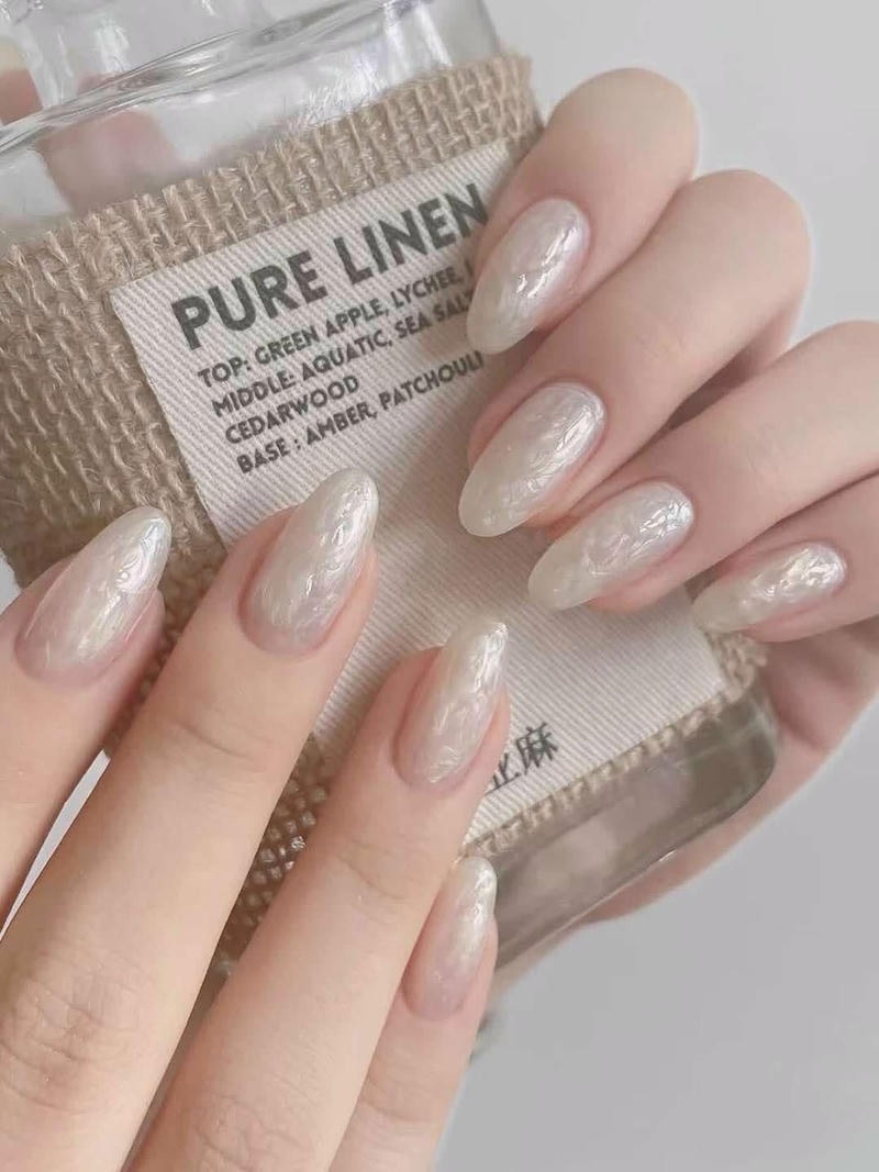 nail tay ngọc trai màu pastel