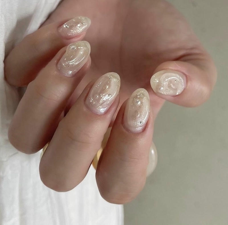 nail tay ngọc trai nhẹ nhàng