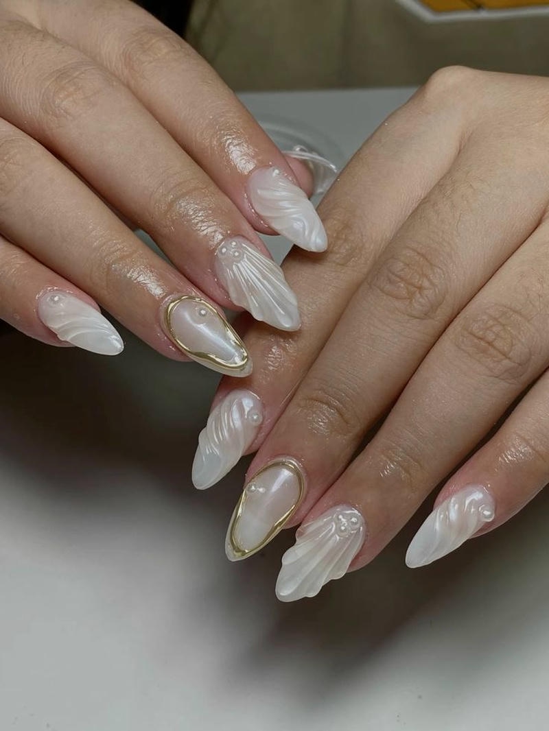 nail tay ngọc trai phong cách