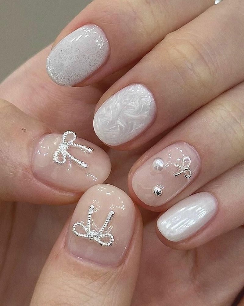 nail tay ngọc trai quý phái