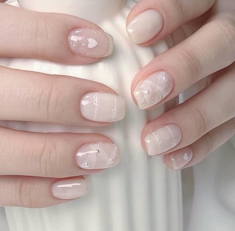 nail tay ngọc trai sang chảnh