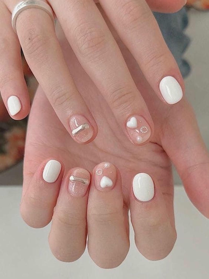 nail tay trái tim cực lãng mạn