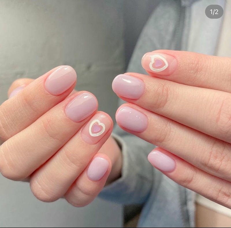 nail tay trái tim dự tiệc