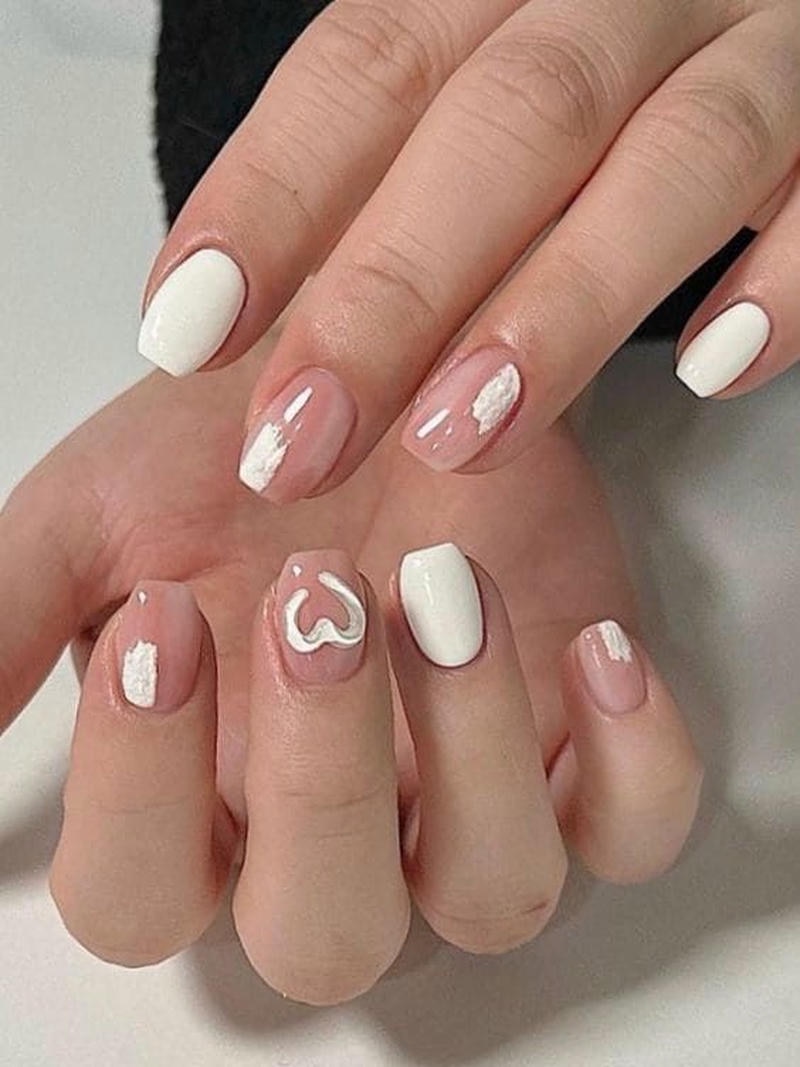 nail tay trái tim gu thẩm mỹ đẹp