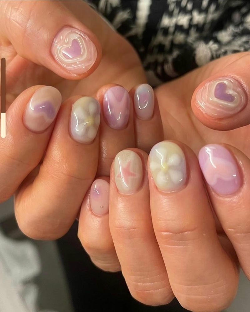 nail tay trái tim hàng ngày