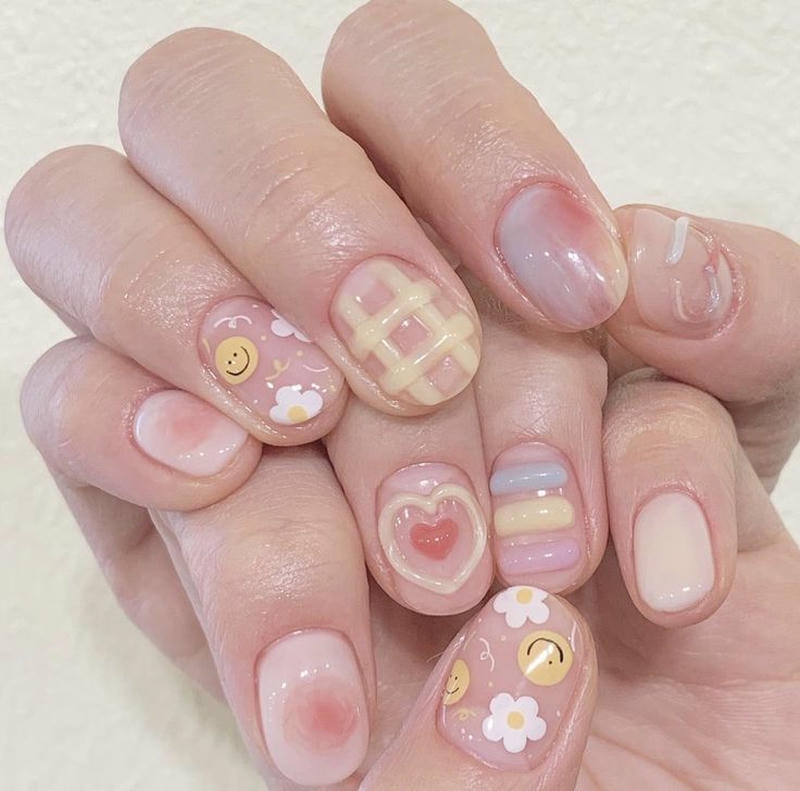 nail tay trái tim siêu hot