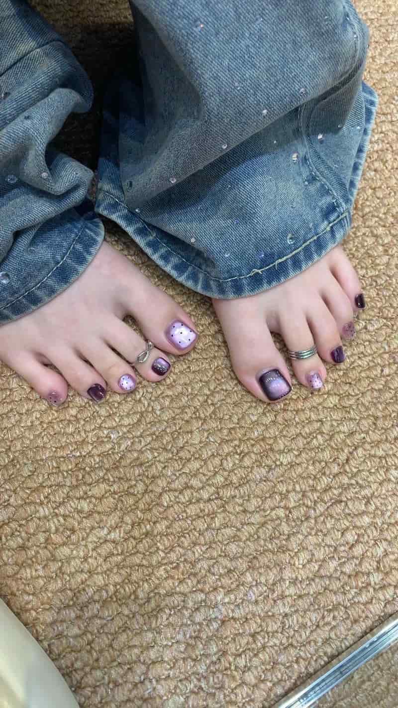 nail tím nữ tính