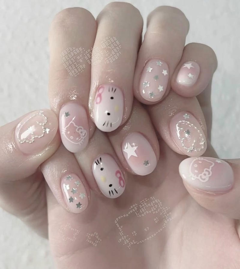 nail vẽ cute cực đáng yêu