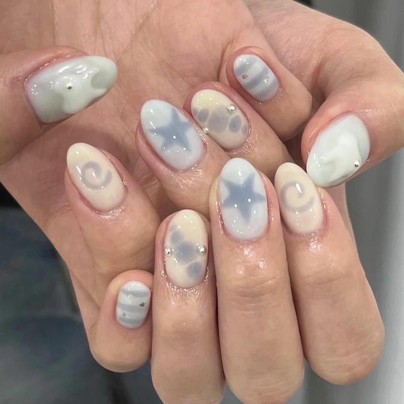 nail vẽ cute đơn giản