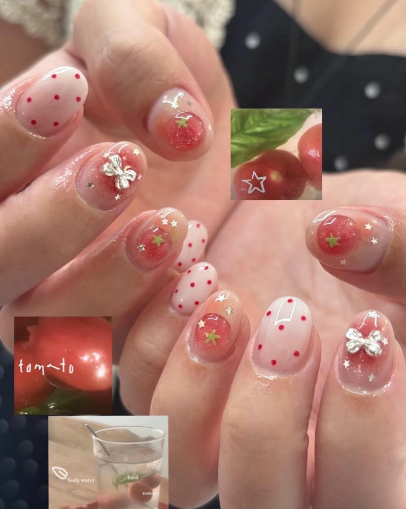 nail vẽ cute hoa nhỏ