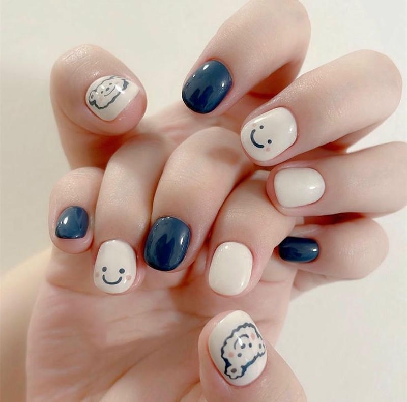 nail vẽ cute pastel