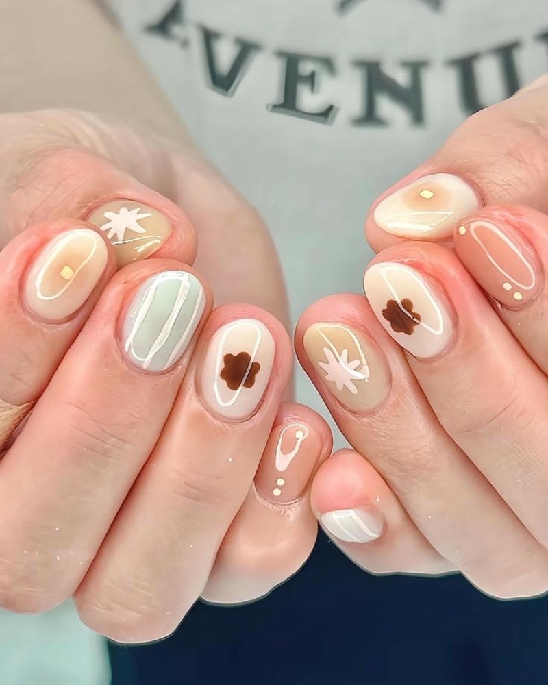 nail vẽ cute phong cách hàn